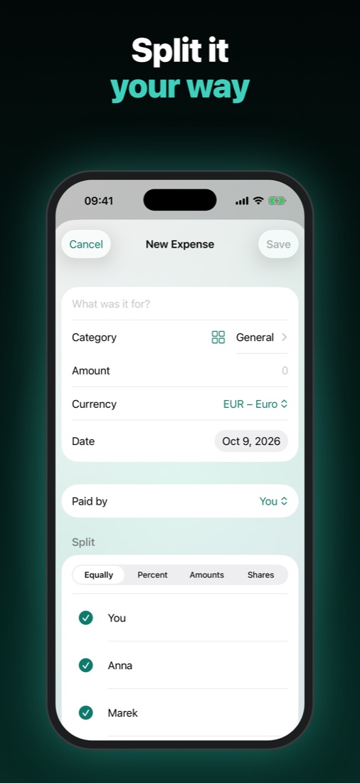 Adding an expense