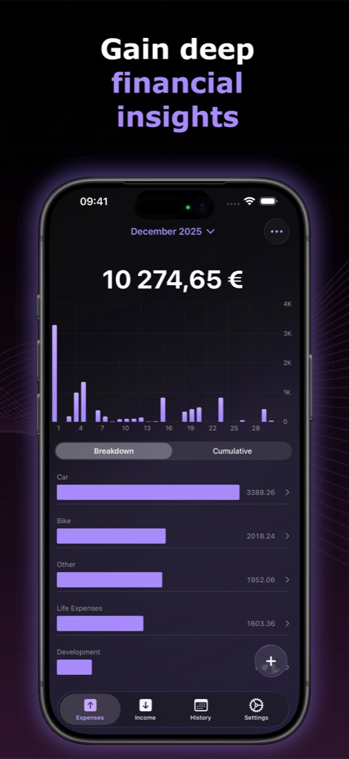 Monthly expenses chart